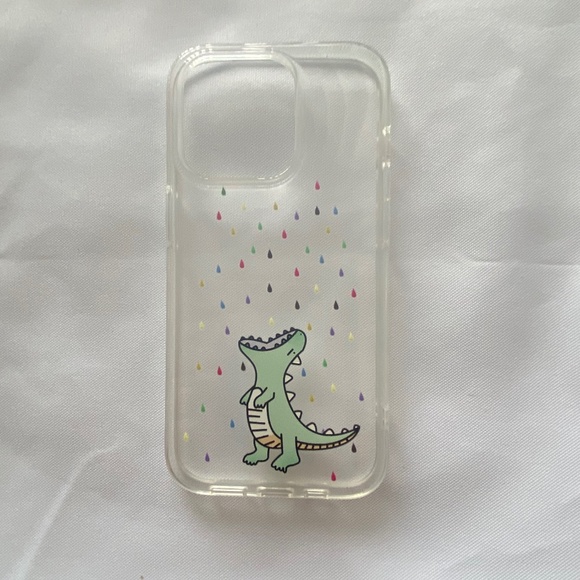 Case Compatible with iPhone 15 Case Clear with Rainbow Dinosaur - Picture 1 of 5